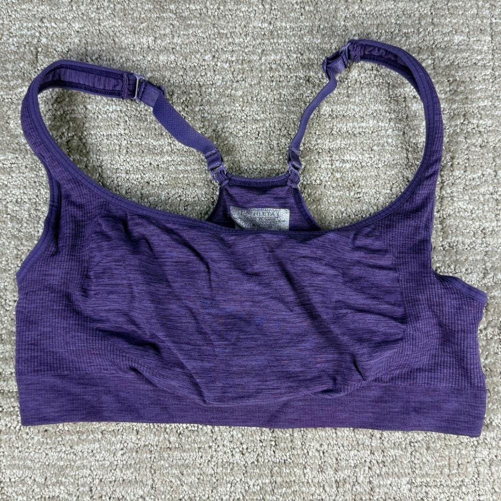Athleta Performance Seamless Sports Bra Adjustable Racerback Purple Large Womens - Picture 2 of 7